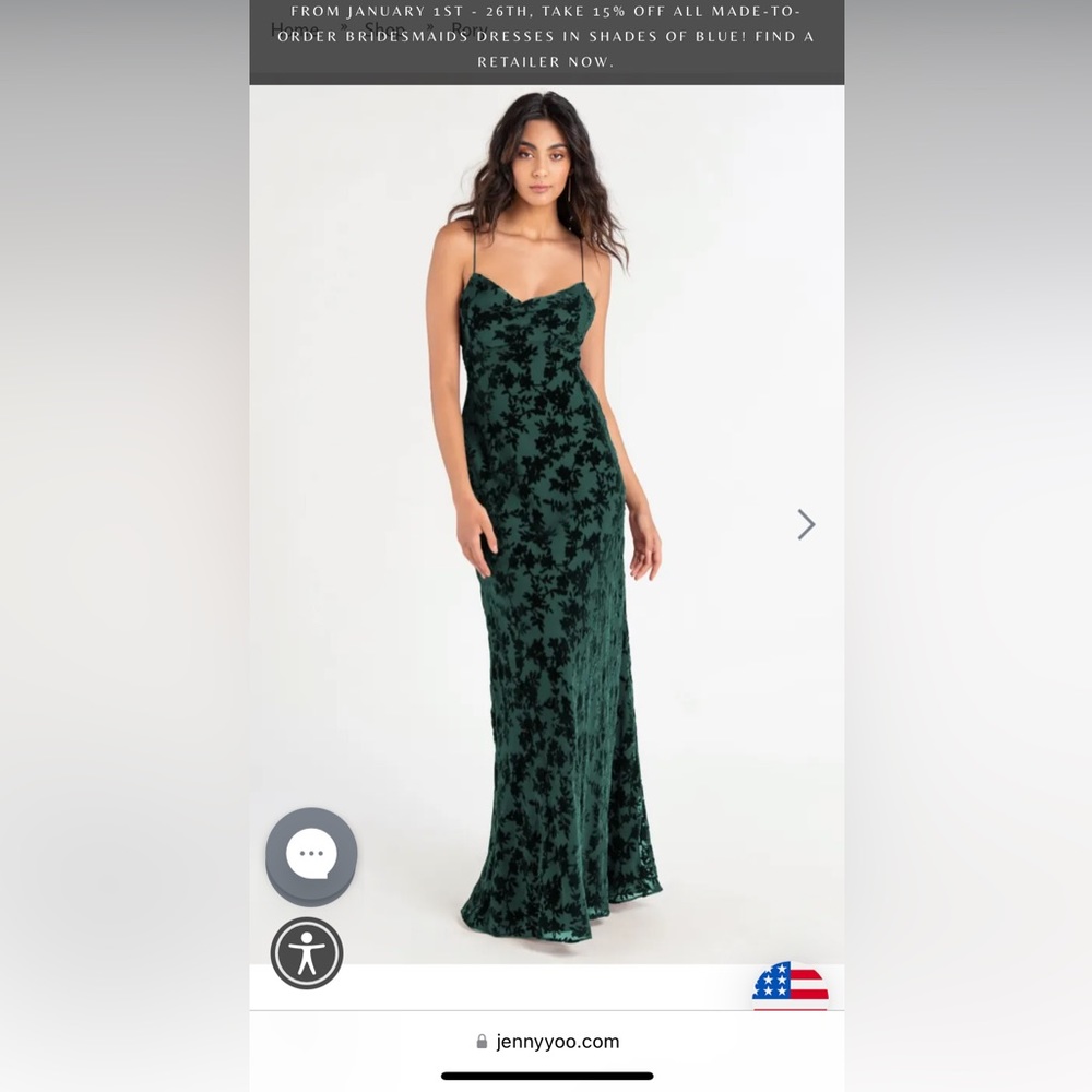 Jenny Yoo Rory Emerald dress. Size 0